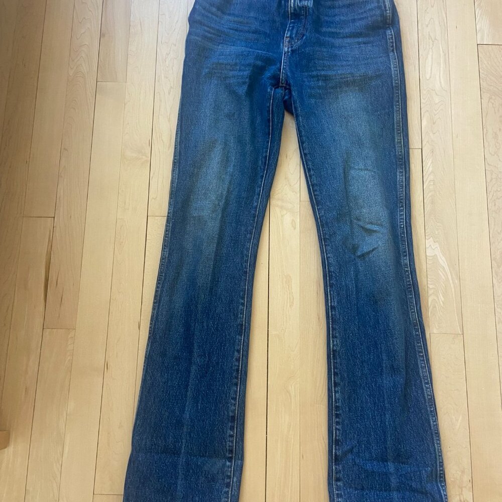 KHAITE Blue Straight Leg Jeans Classic Style
